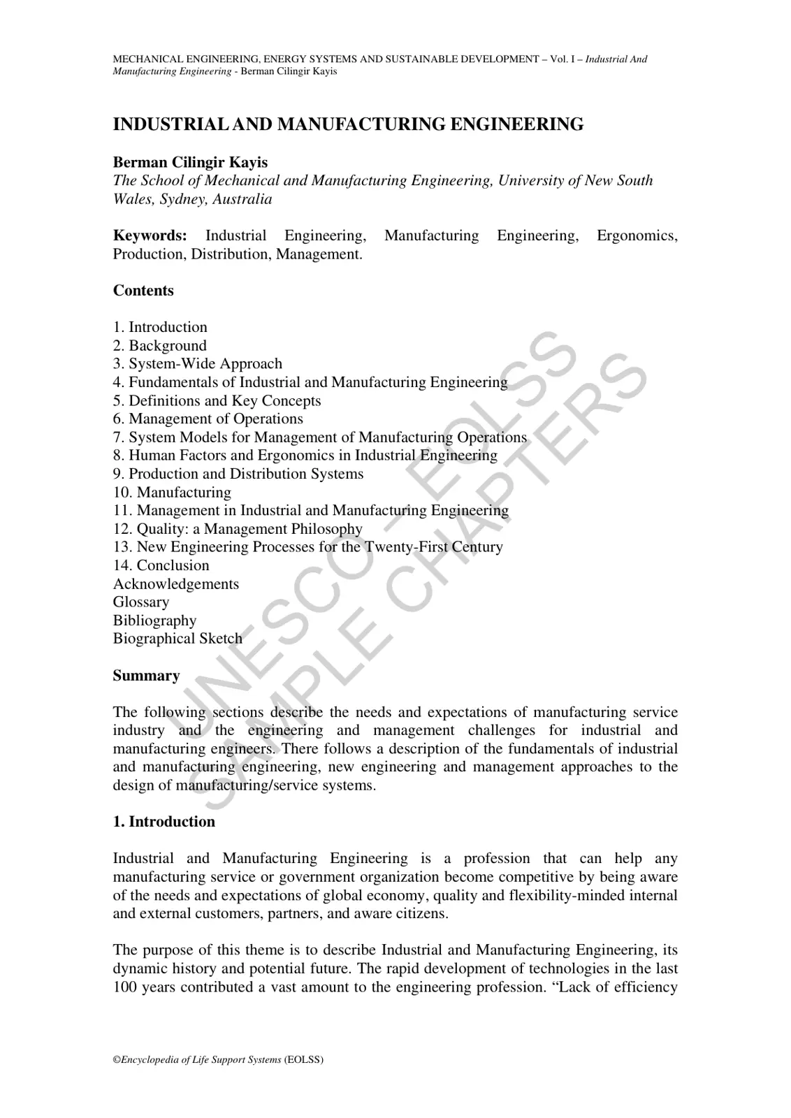 غلاف تقرير Industrial and Manufacturing Engineering