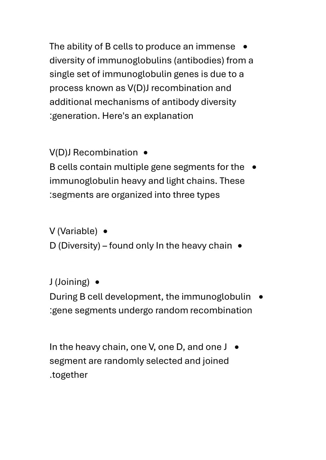 غلاف تقرير The ability of B cells to produce an immense diversity of immunoglobulins (antibodies) from a single set of immunoglobulin genes is due to a process known as V(D)J recombination and additional mechanisms of antibody diversity generation.