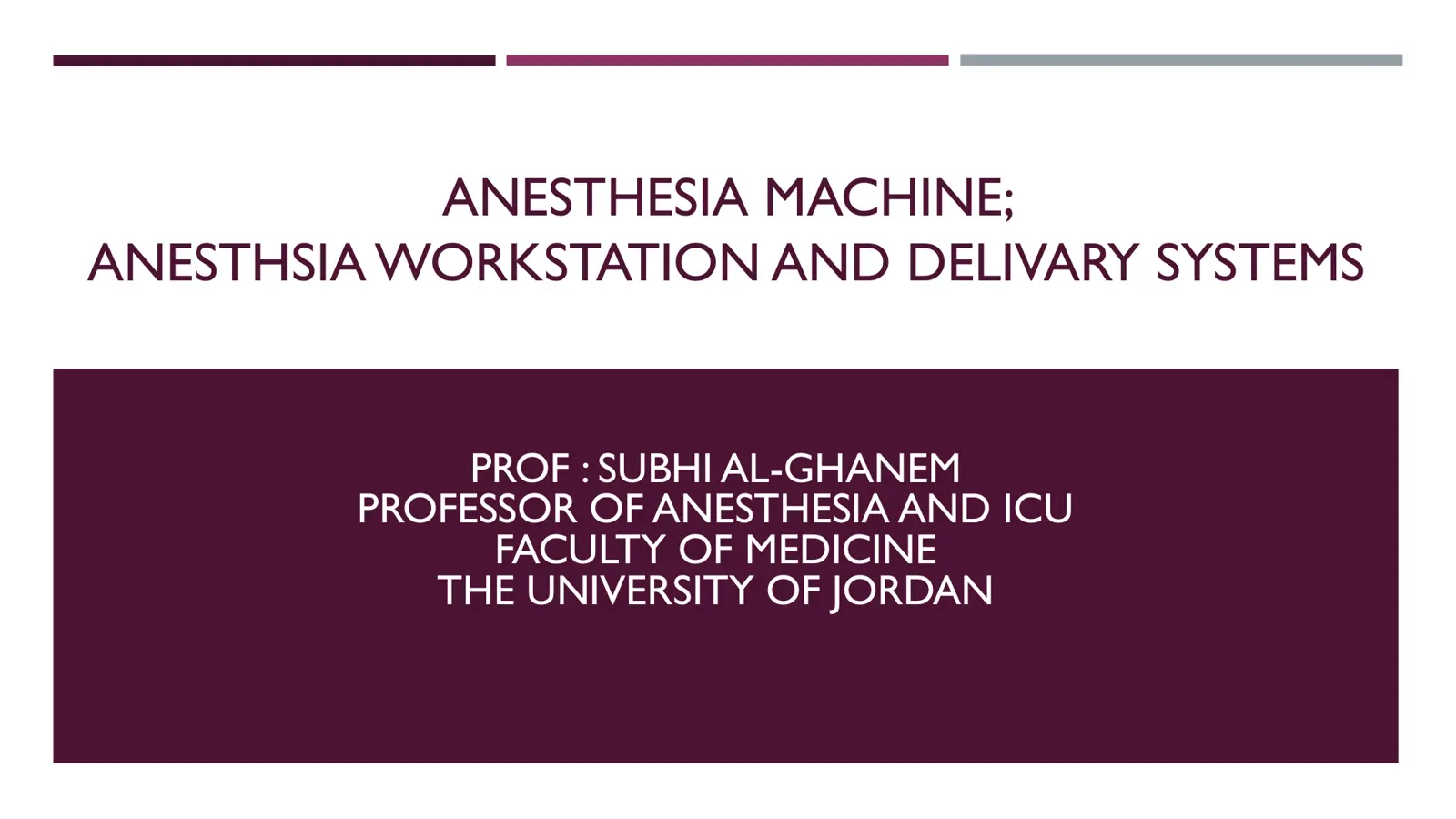 غلاف تقرير ANESTHESIA MACHINE; ANESTHESIA WORKSTATION AND DELIVERY SYSTEMS
