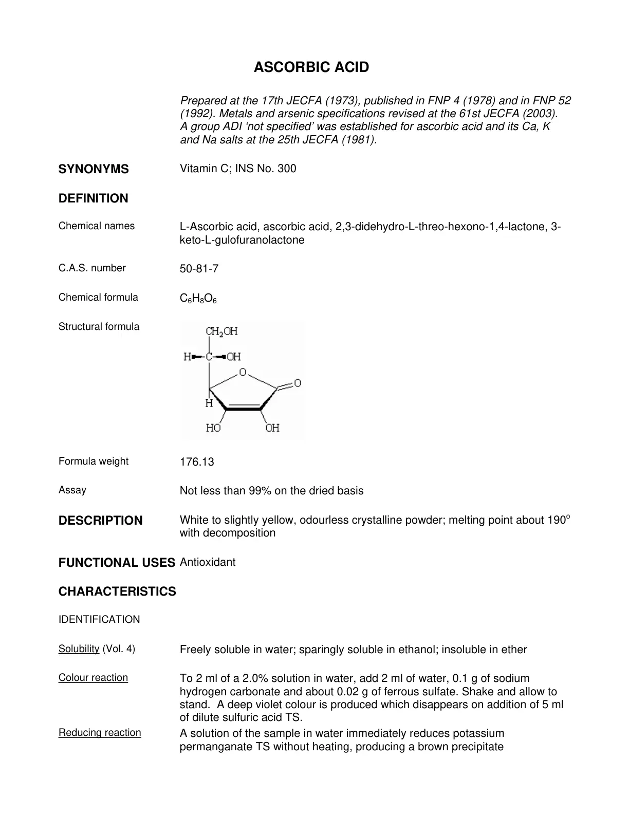 غلاف تقرير ASCORBIC ACID