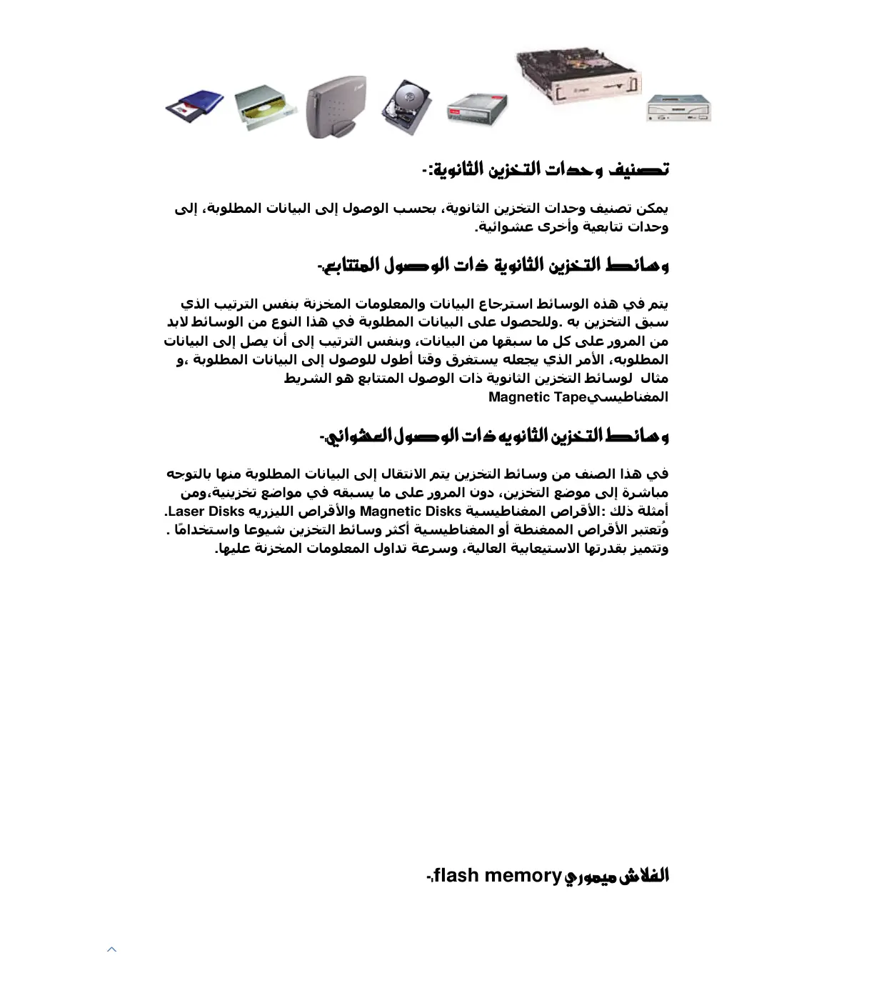 غلاف تقرير تصنيف وحدات التخزين الثانوية