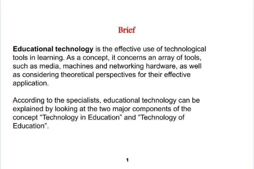 غلاف تقرير Brief on Educational Technology