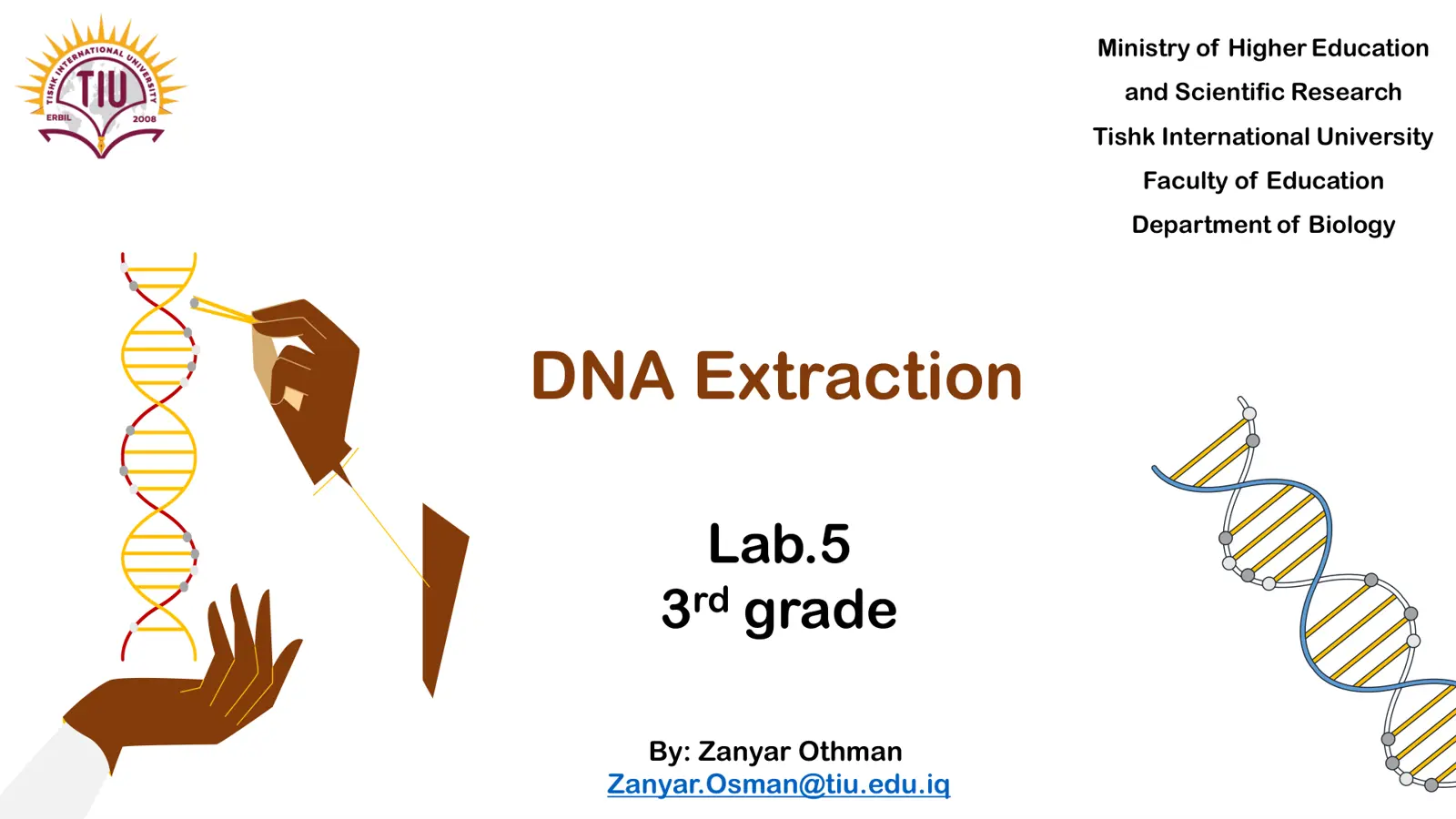 غلاف تقرير DNA Extraction