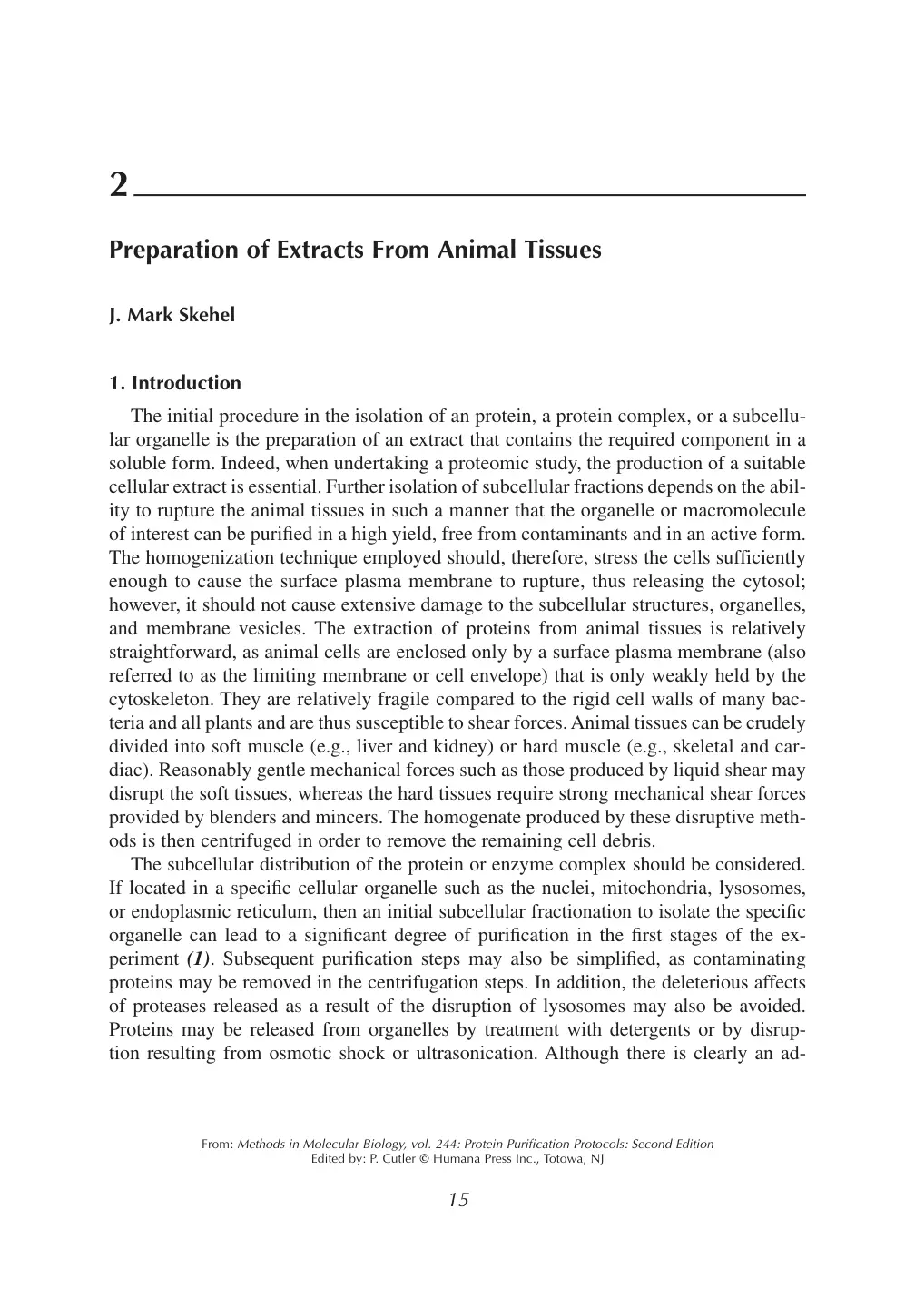 غلاف تقرير Preparation of Extracts From Animal Tissues