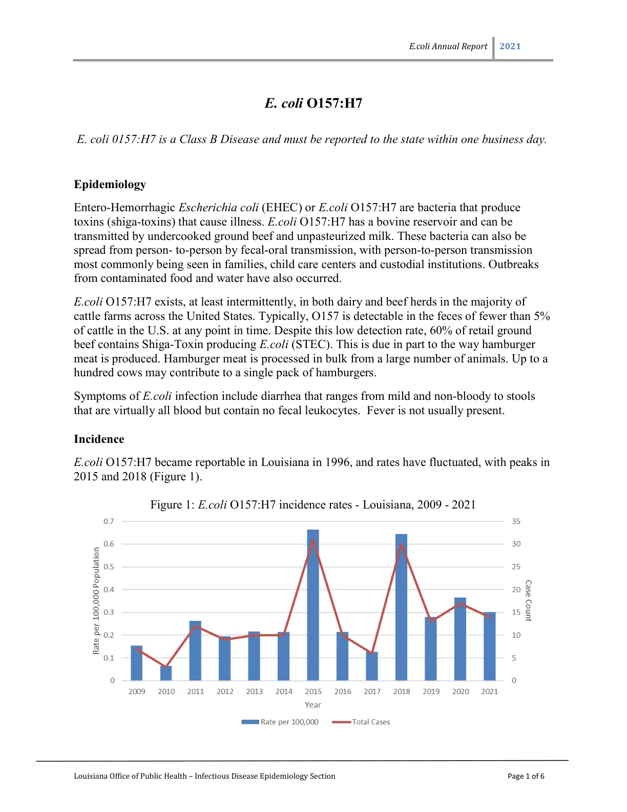 غلاف تقرير E.coli Annual Report 2021