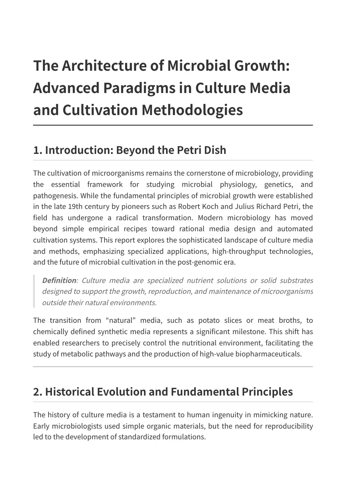 غلاف تقرير The Architecture of Microbial Growth: Advanced Paradigms in Culture Media and Cultivation Methodologies