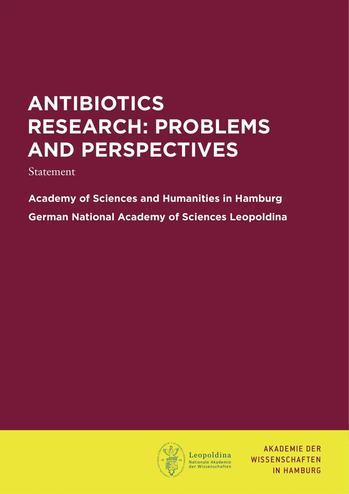 غلاف تقرير ANTIBIOTICS RESEARCH: PROBLEMS AND PERSPECTIVES
