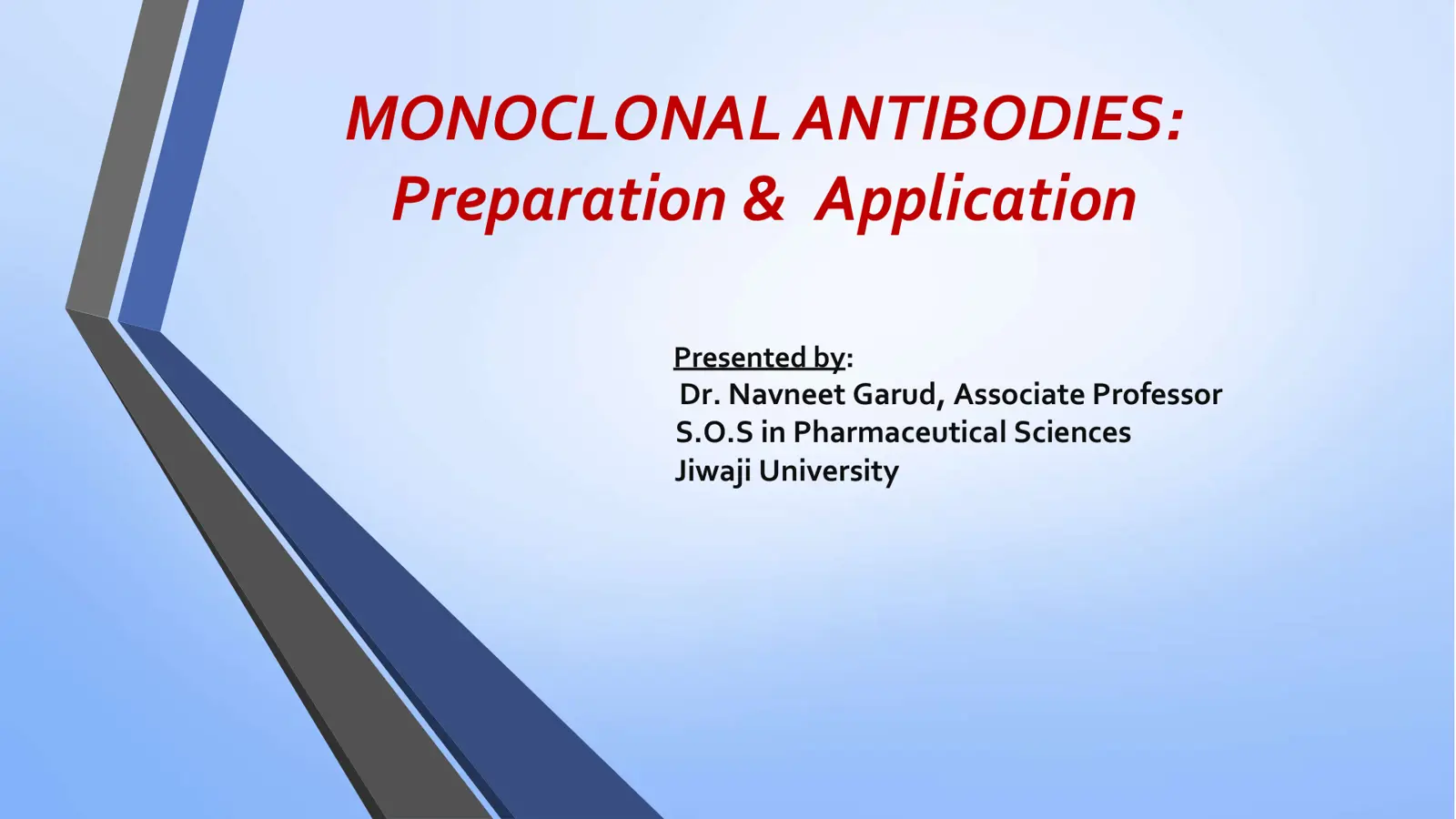 غلاف تقرير MONOCLONAL ANTIBODIES: Preparation & Application