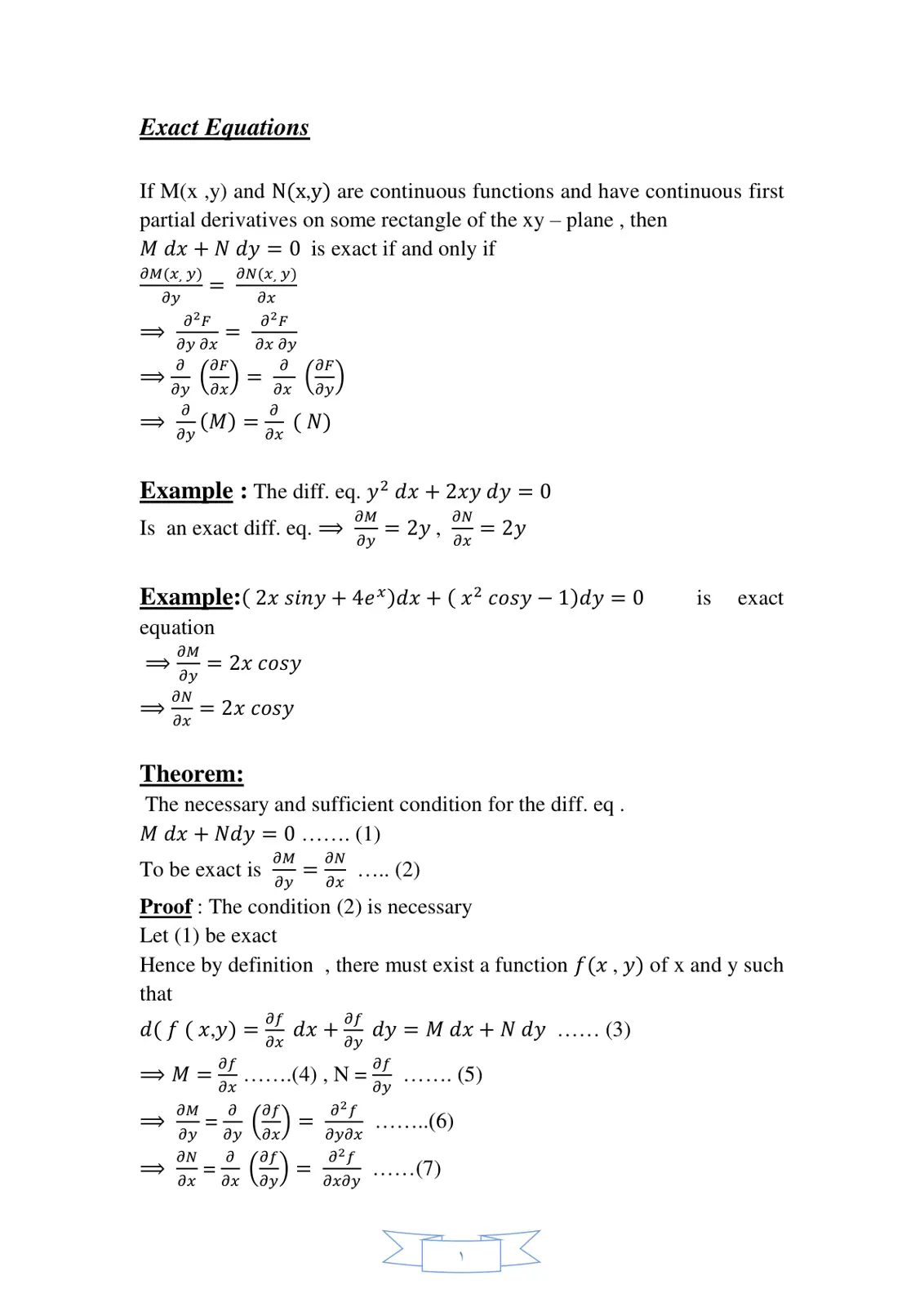 غلاف تقرير Exact Equations
