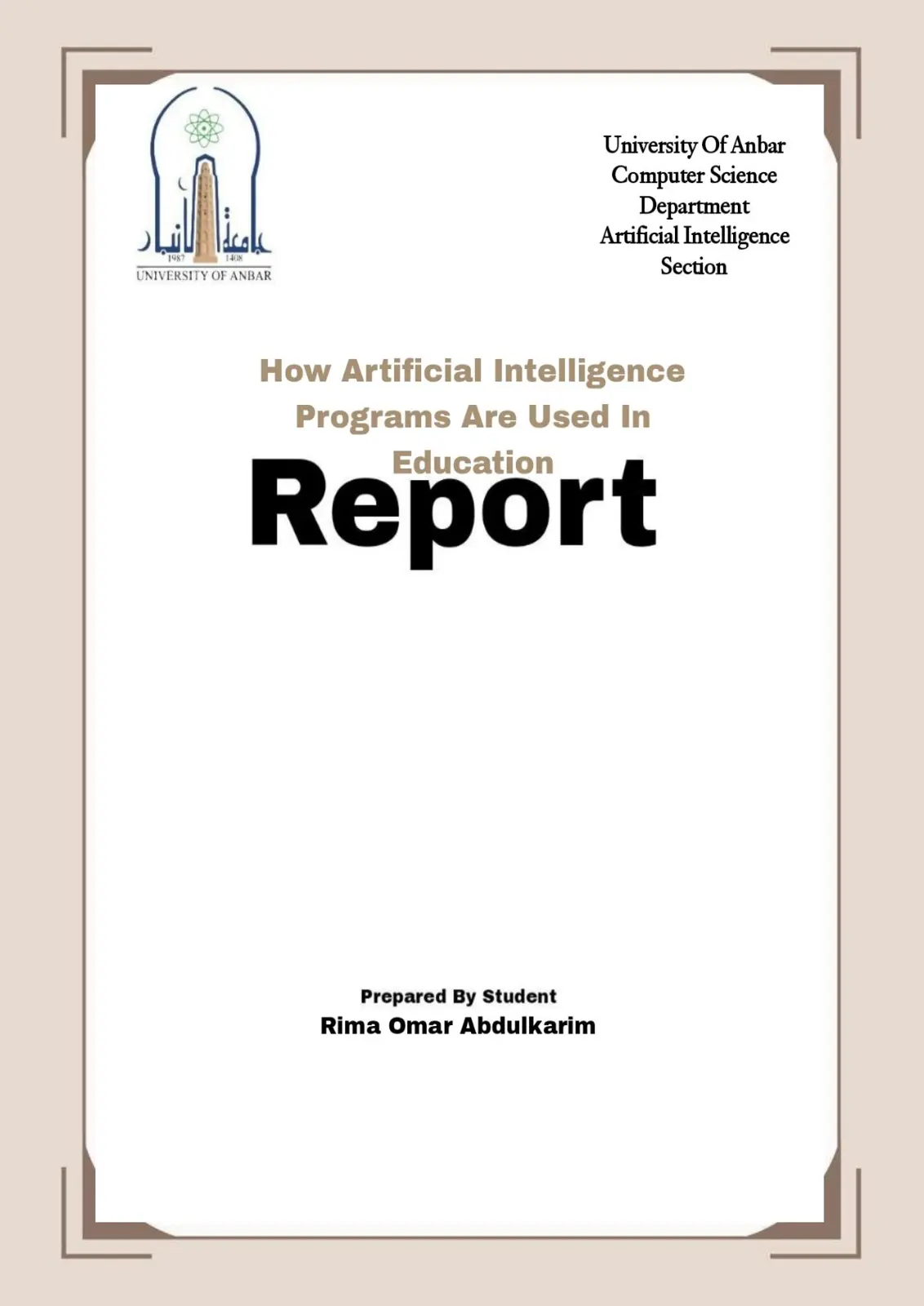 غلاف تقرير How Artificial Intelligence Programs Are Used In Education