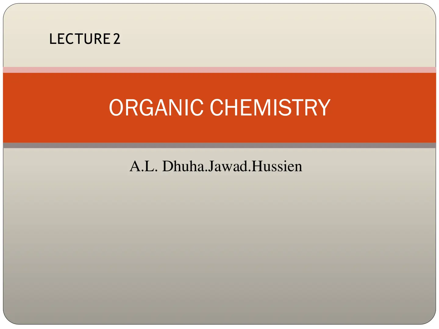 غلاف تقرير ORGANIC CHEMISTRY