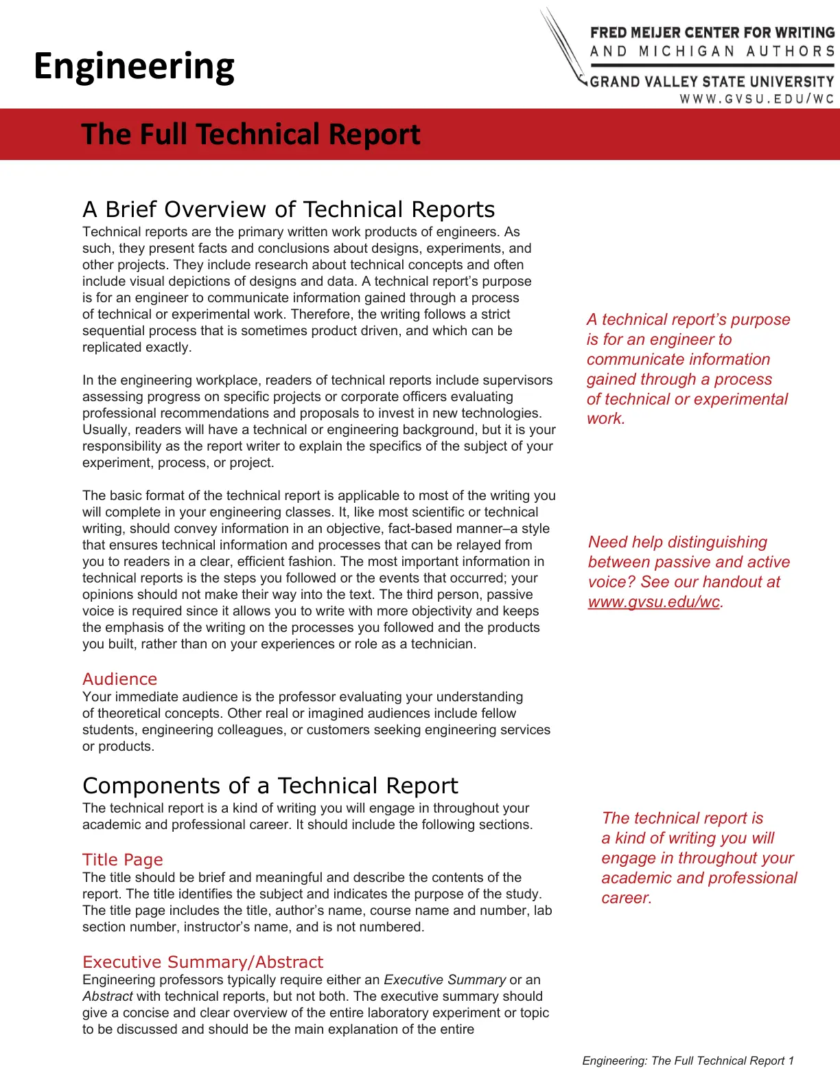 غلاف تقرير A Brief Overview of Technical Reports