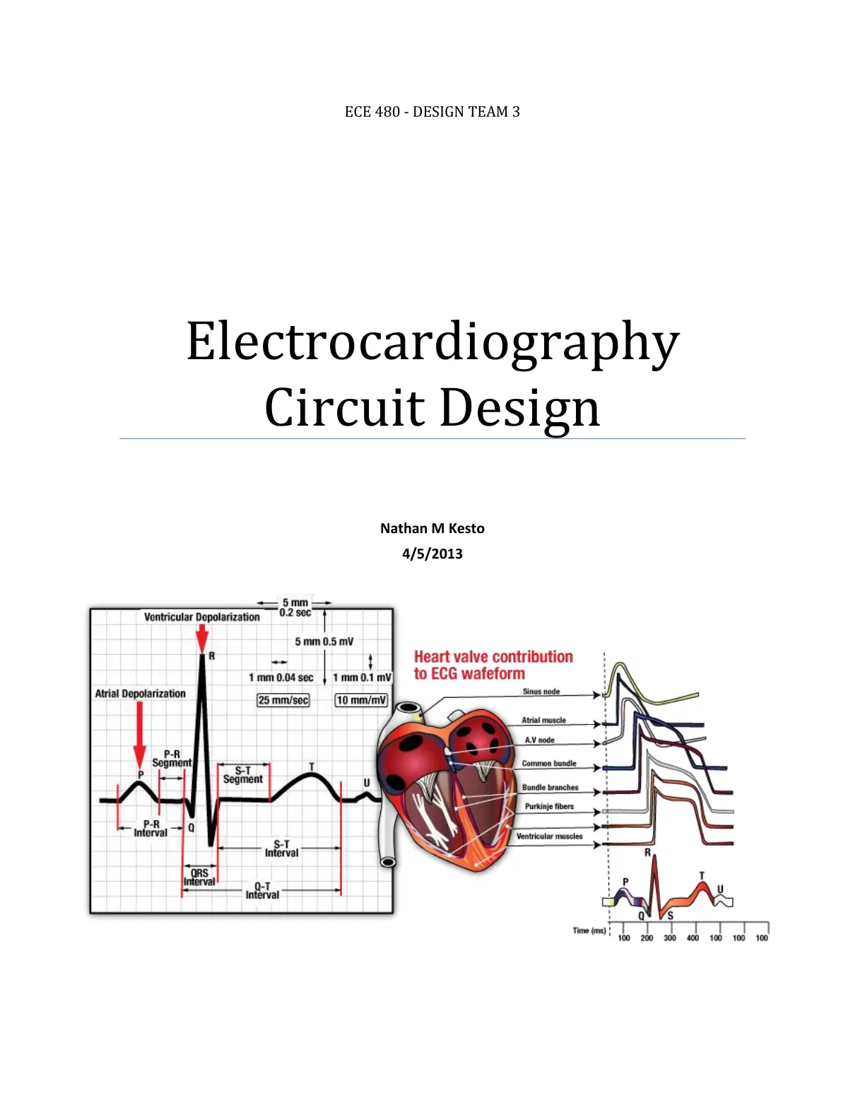 غلاف تقرير Electrocardiography Circuit Design