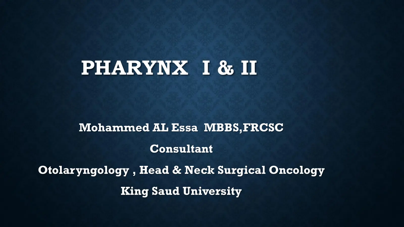 غلاف تقرير PHARYNX I & II