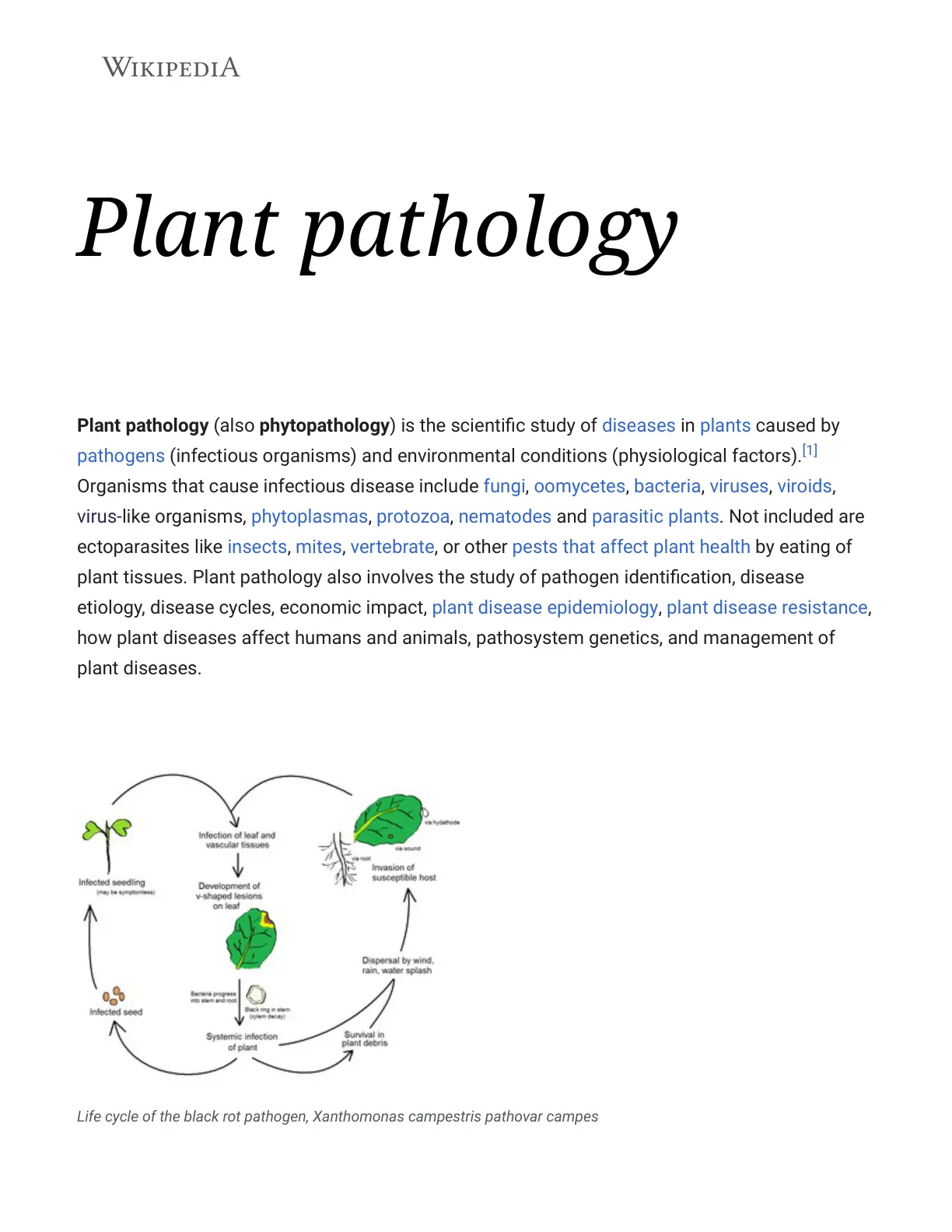 غلاف تقرير Plant pathology
