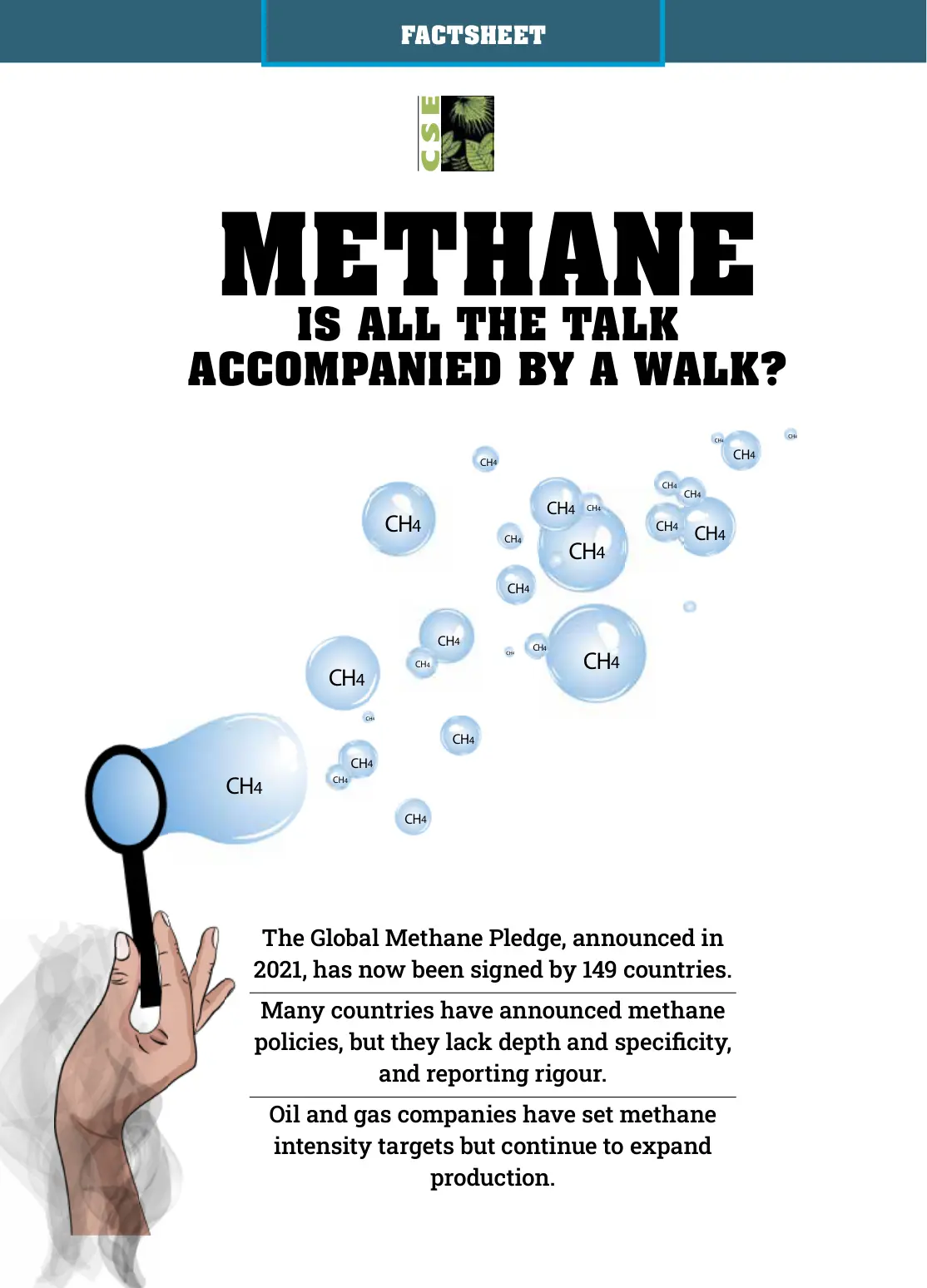 غلاف تقرير FACTSHEET METHANE IS ALL THE TALK ACCOMPANIED BY A WALK?
