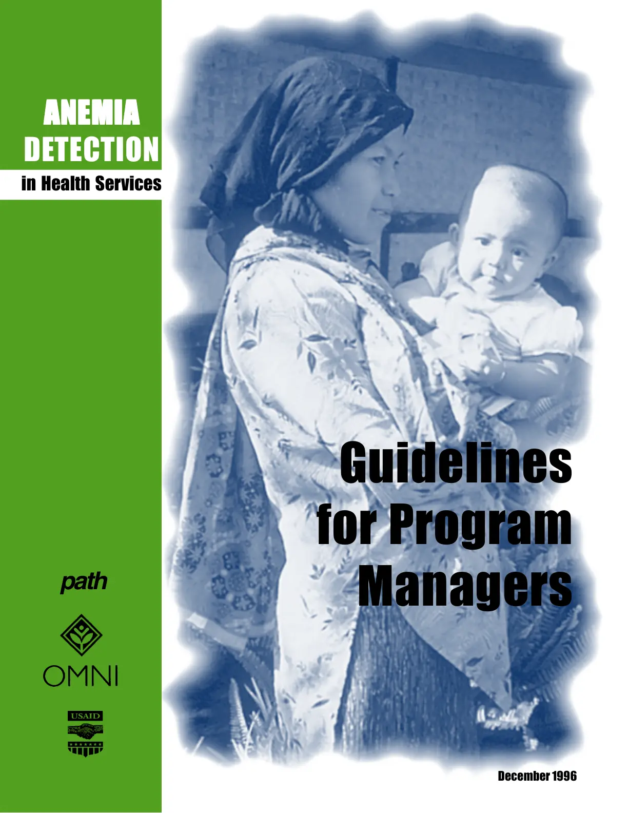 غلاف تقرير ANEMIA DETECTION in Health Services Guidelines for Program Managers
