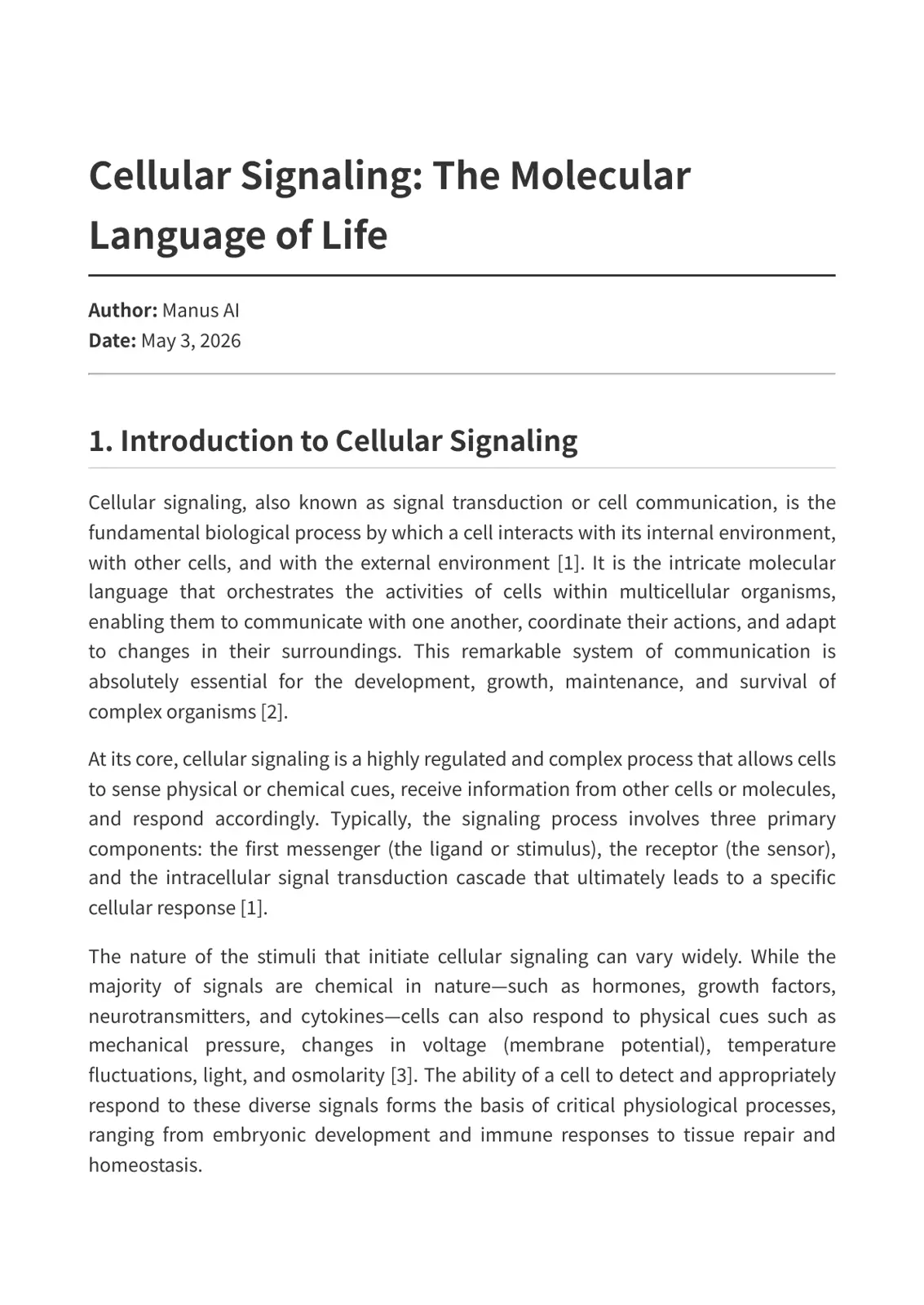 غلاف تقرير Cellular Signaling: The Molecular Language of Life