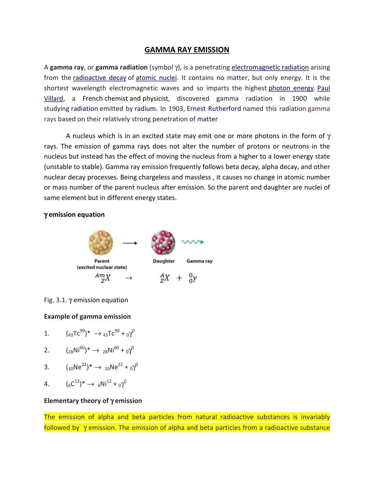 غلاف تقرير Gamma Ray Emission