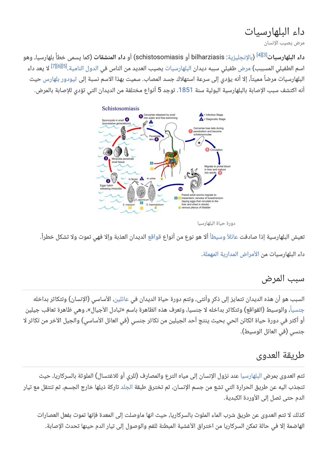 غلاف تقرير داء البلهارسيات