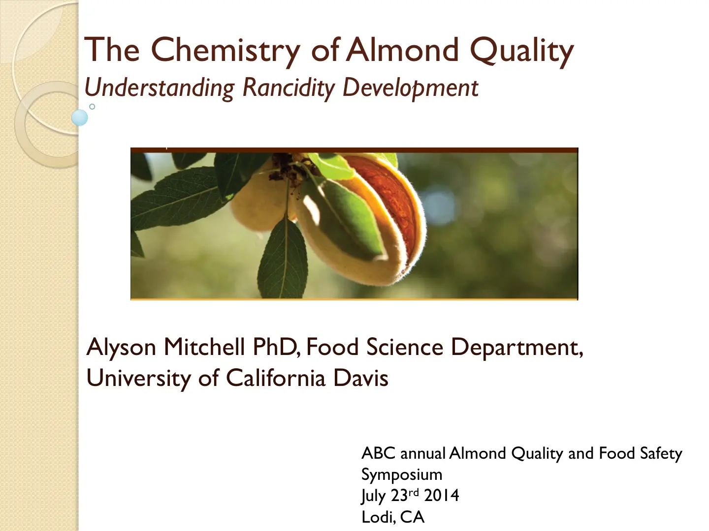 غلاف تقرير The Chemistry of Almond Quality: Understanding Rancidity Development