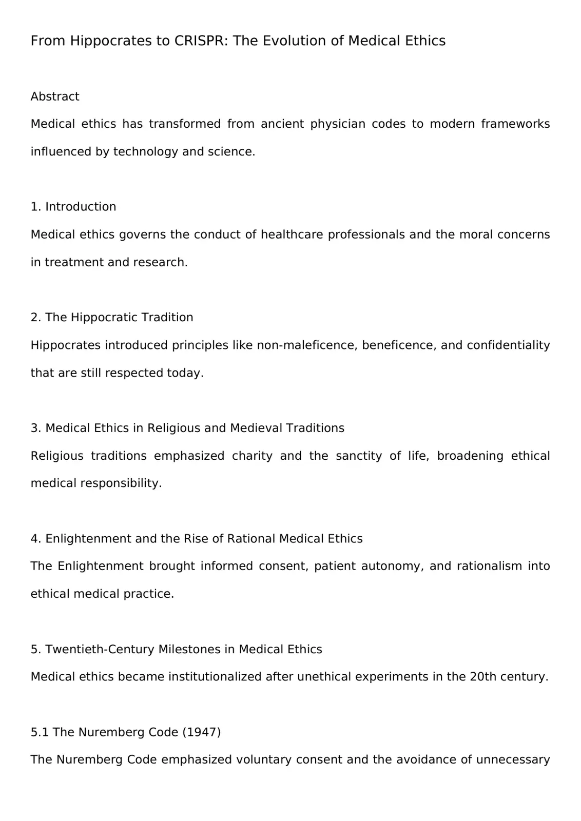 غلاف تقرير From Hippocrates to CRISPR: The Evolution of Medical Ethics
