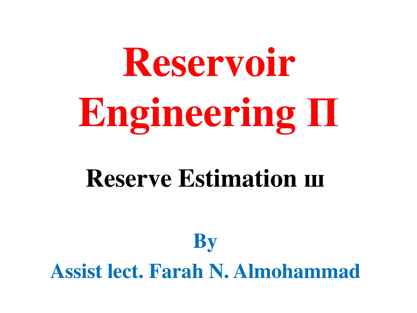 غلاف تقرير Reserve Estimation