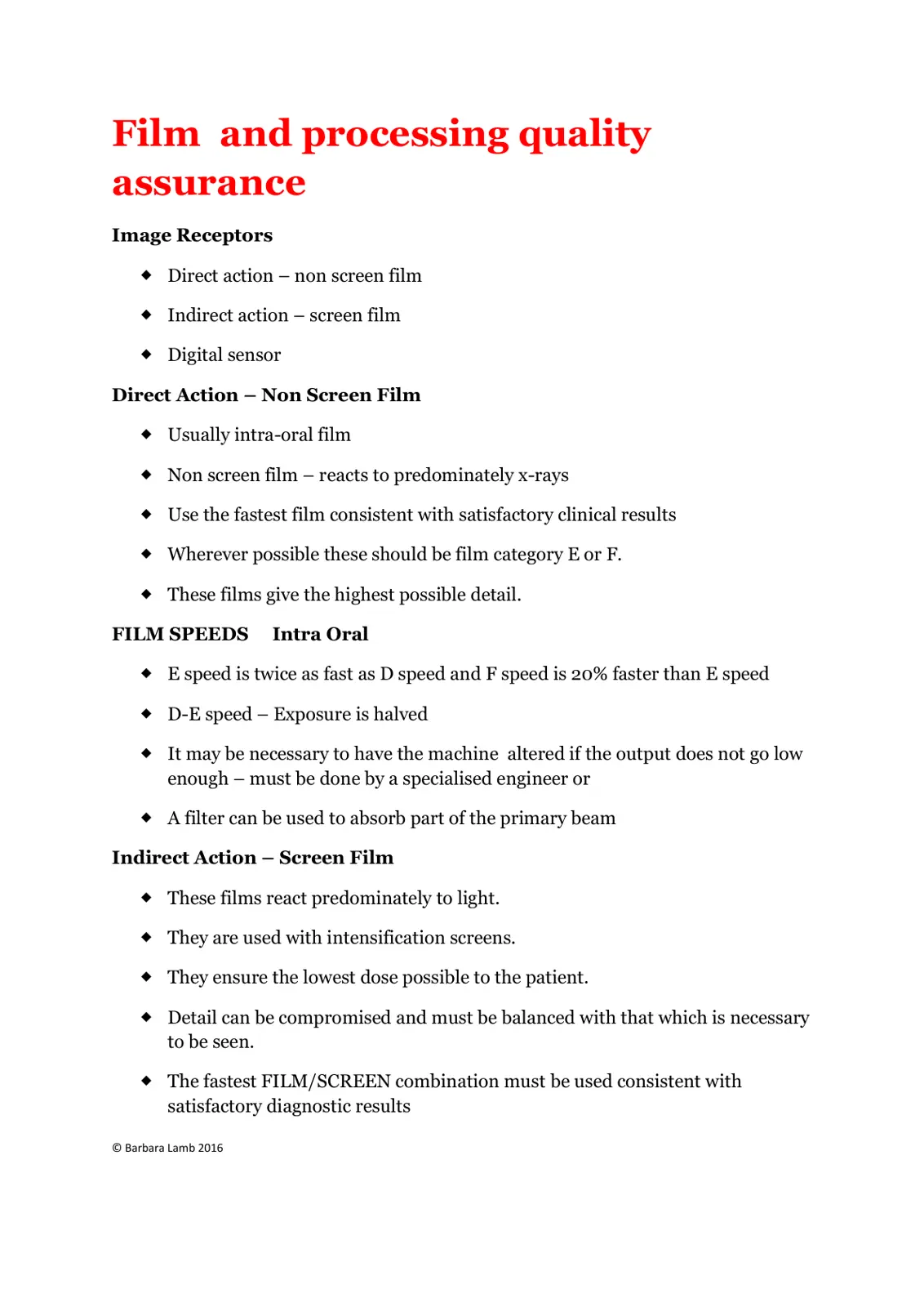 غلاف تقرير Film and processing quality assurance