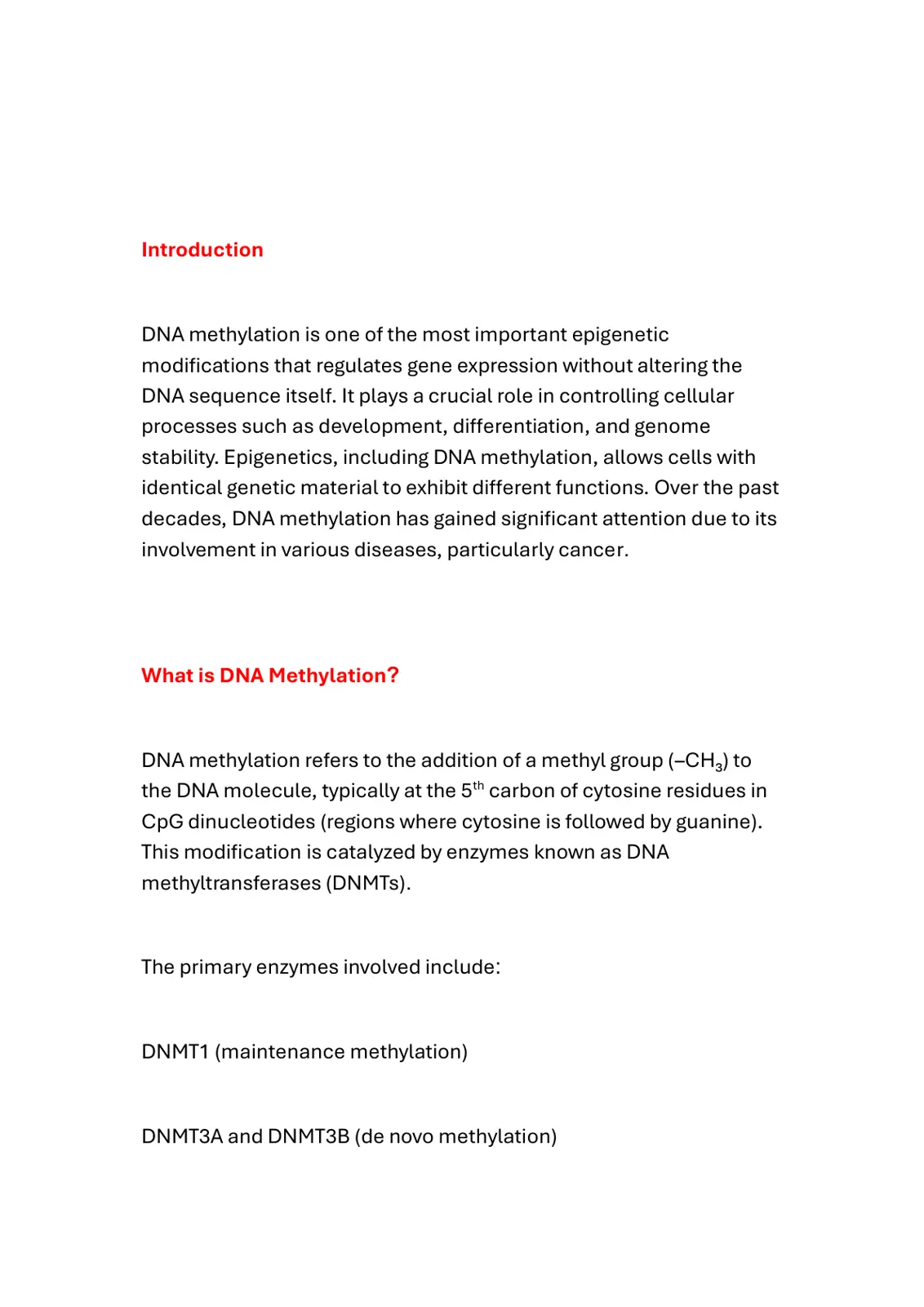 غلاف تقرير DNA Methylation and Gene Expression Regulation