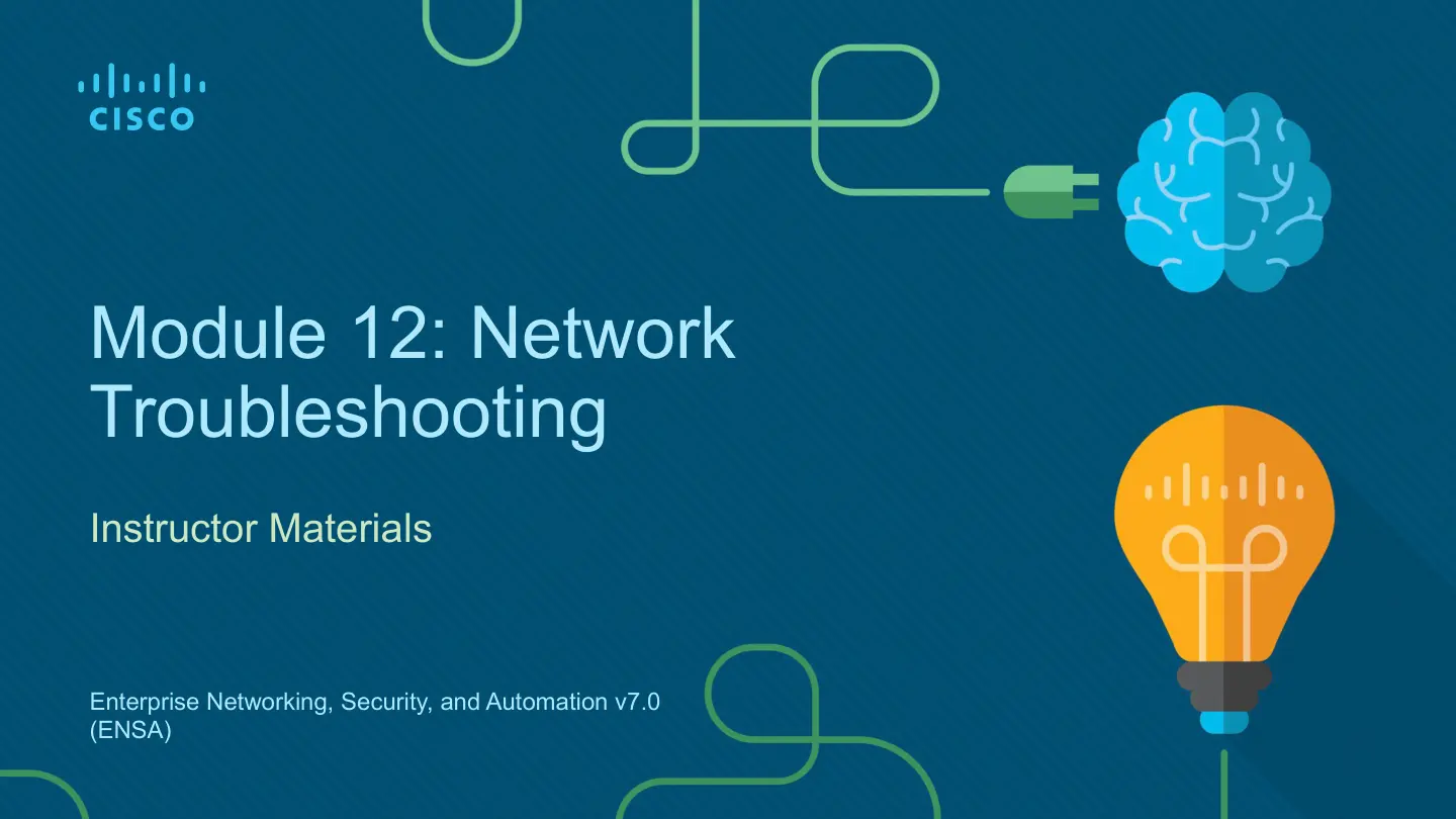 غلاف تقرير CISCO Module 12: Network Troubleshooting (Instructor Materials)