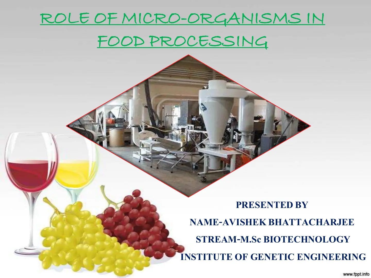 غلاف تقرير Role of Micro-organisms in Food Processing