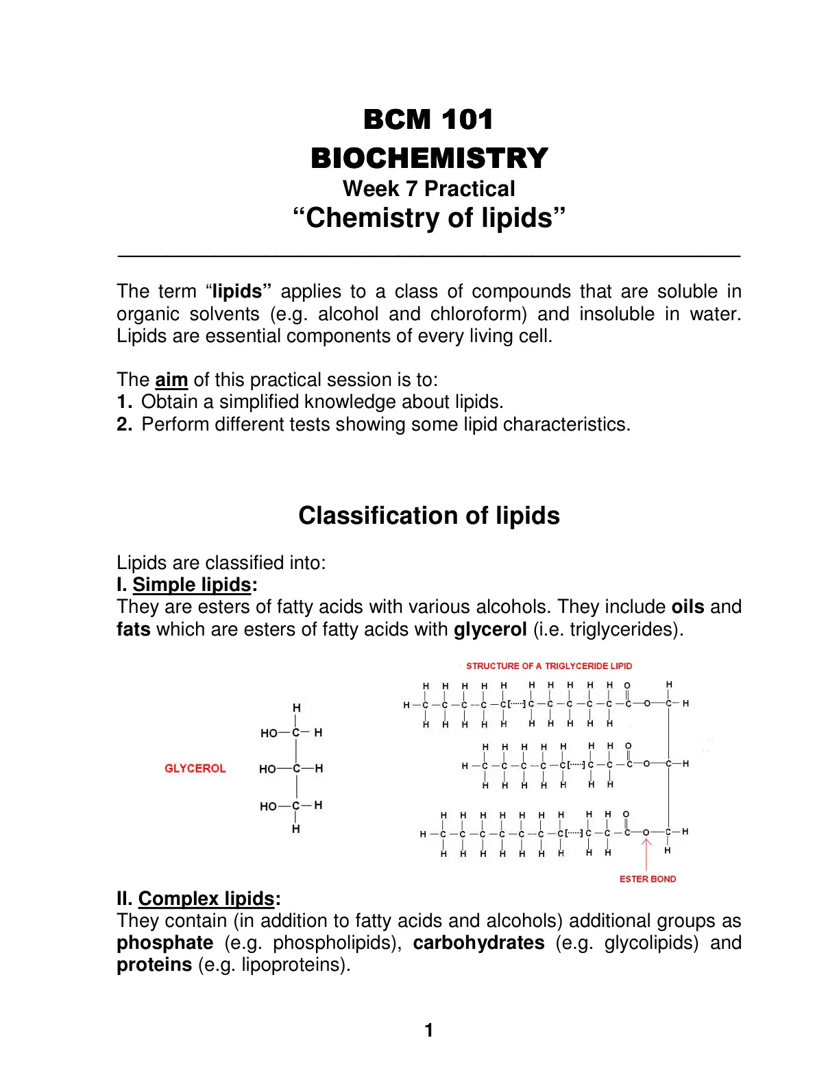 غلاف تقرير Chemistry of lipids