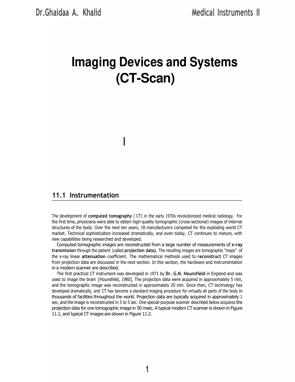 غلاف تقرير Medical Instruments II: Imaging Devices and Systems (CT-Scan)
