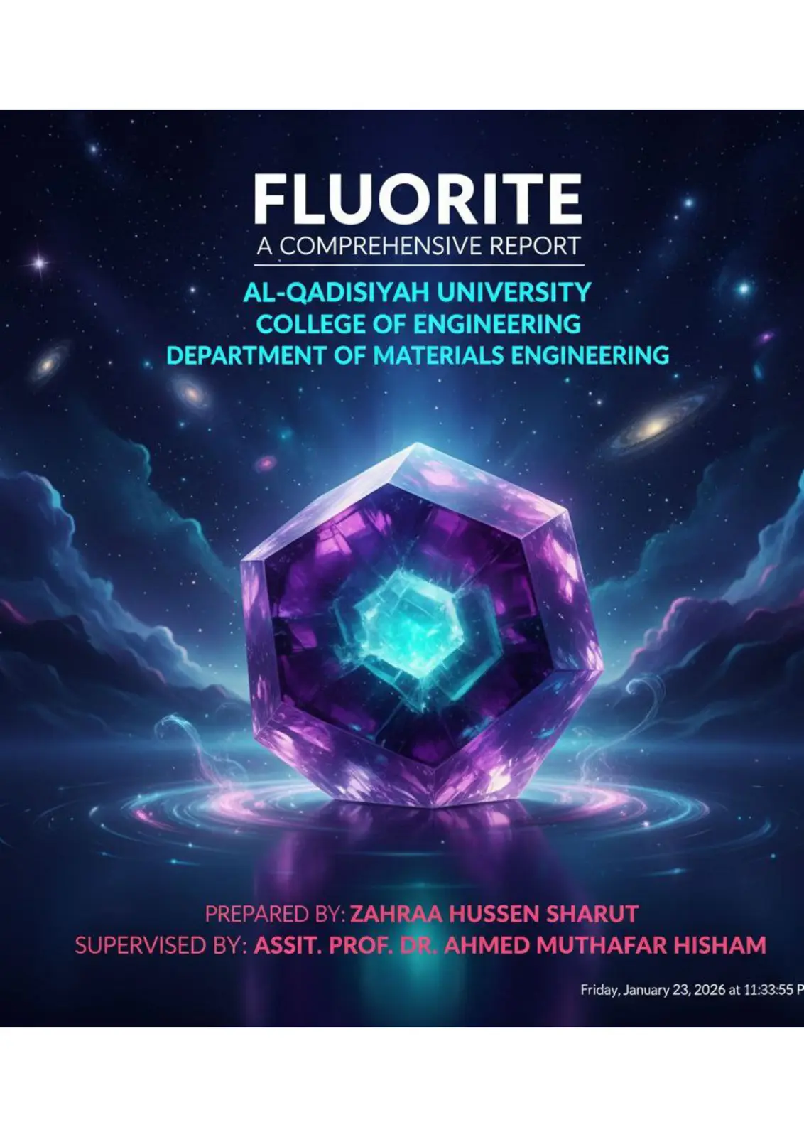 غلاف تقرير FLUORITE: A COMPREHENSIVE REPORT