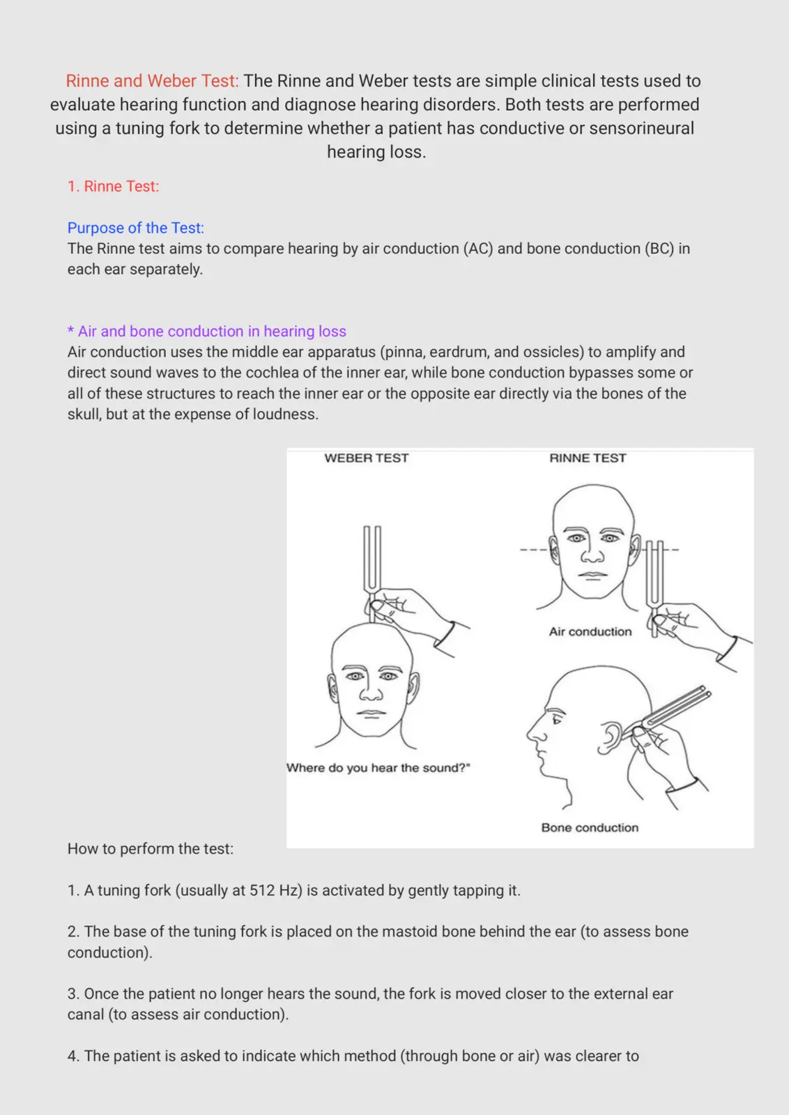 غلاف تقرير Rinne and Weber Test