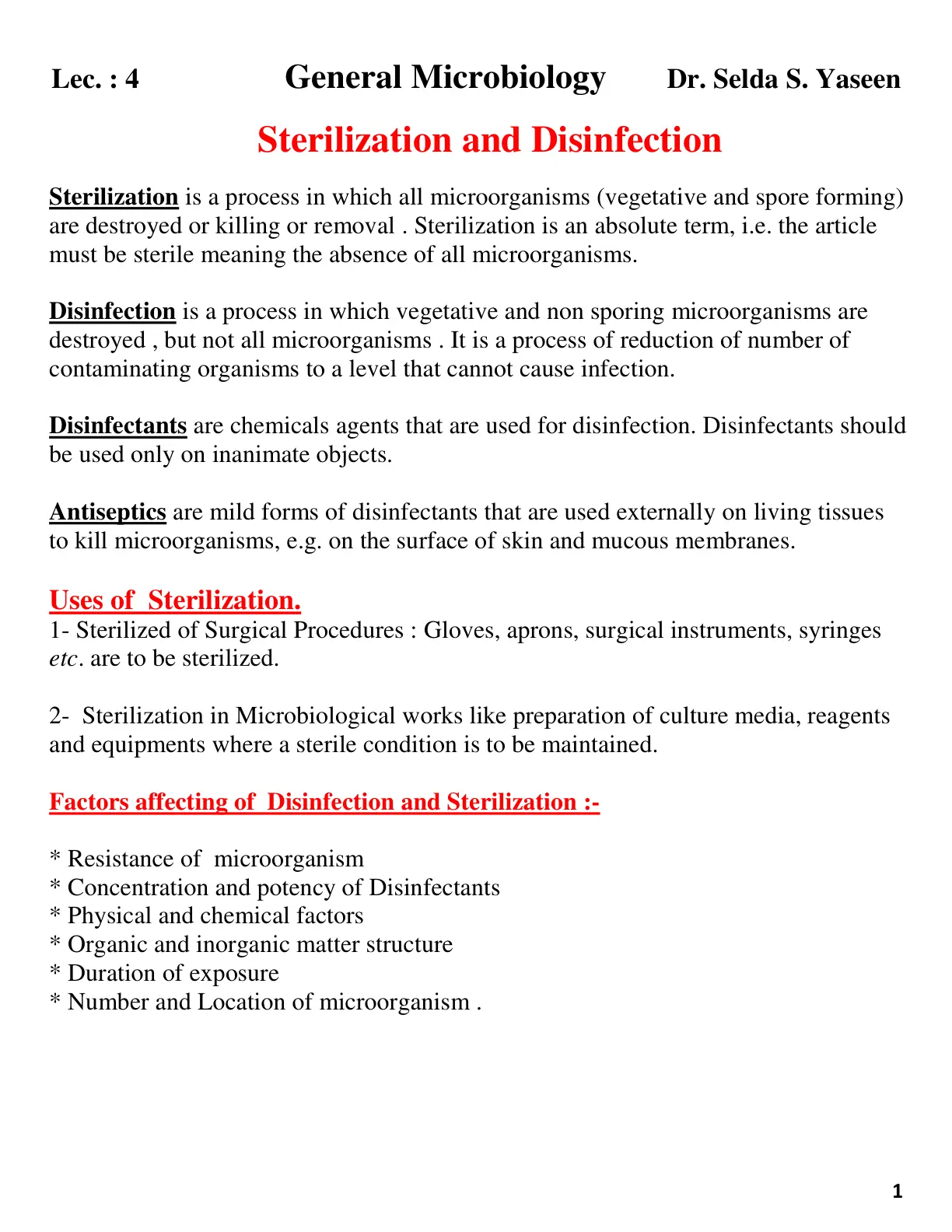 غلاف تقرير Sterilization and Disinfection