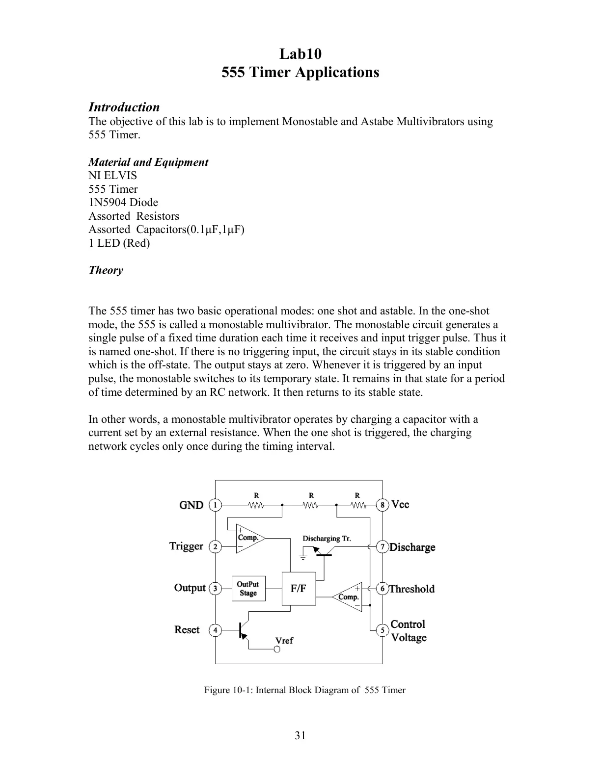 غلاف تقرير Lab10 – 555 Timer Applications