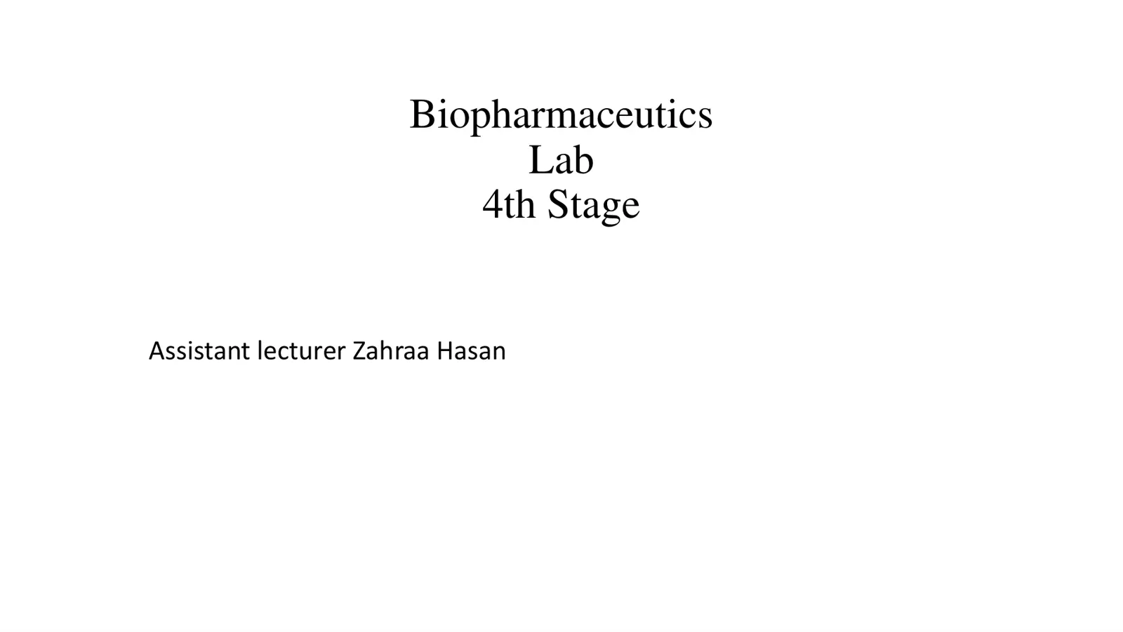 غلاف تقرير Biopharmaceutics Lab