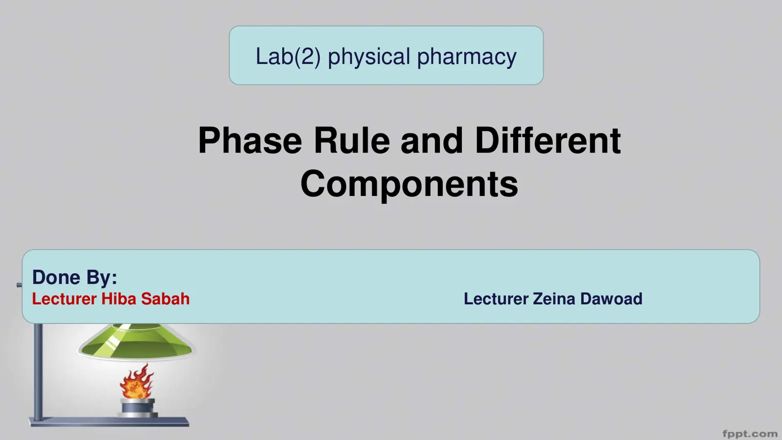 غلاف تقرير Phase Rule and Different Components