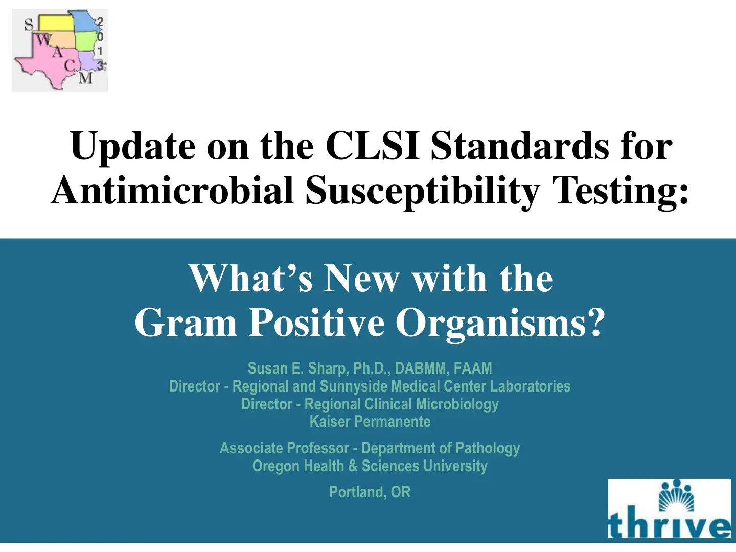 غلاف تقرير Update on the CLSI Standards for Antimicrobial Susceptibility Testing: What's New with the Gram Positive Organisms?