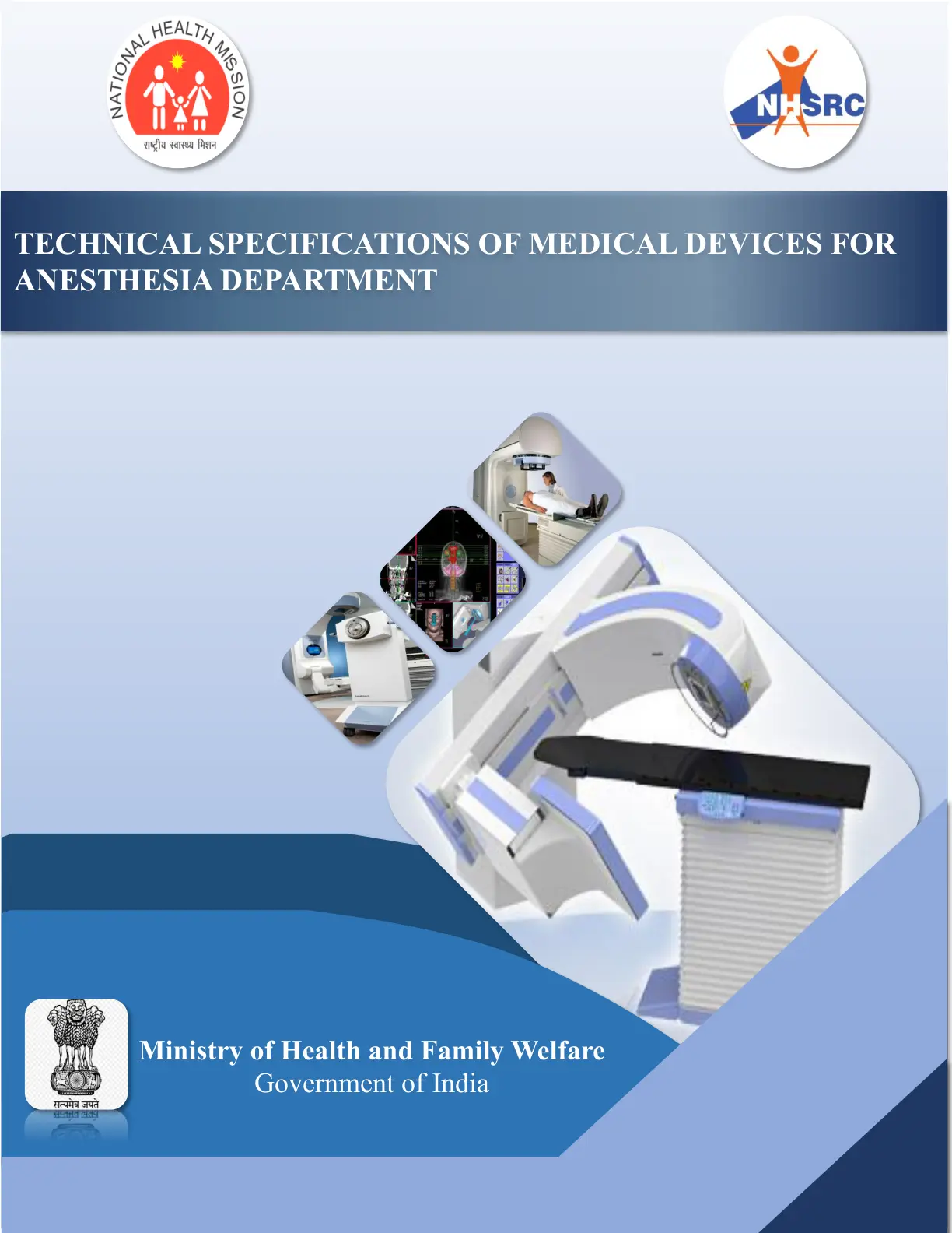 غلاف تقرير TECHNICAL SPECIFICATIONS OF MEDICAL DEVICES FOR ANESTHESIA DEPARTMENT