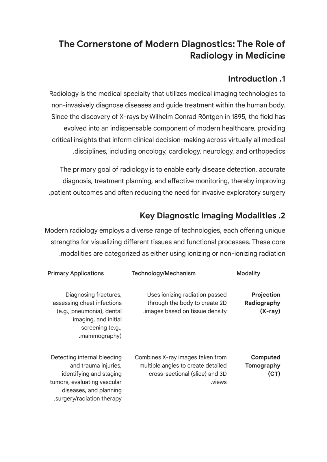 غلاف تقرير The Cornerstone of Modern Diagnostics: The Role of Radiology in Medicine