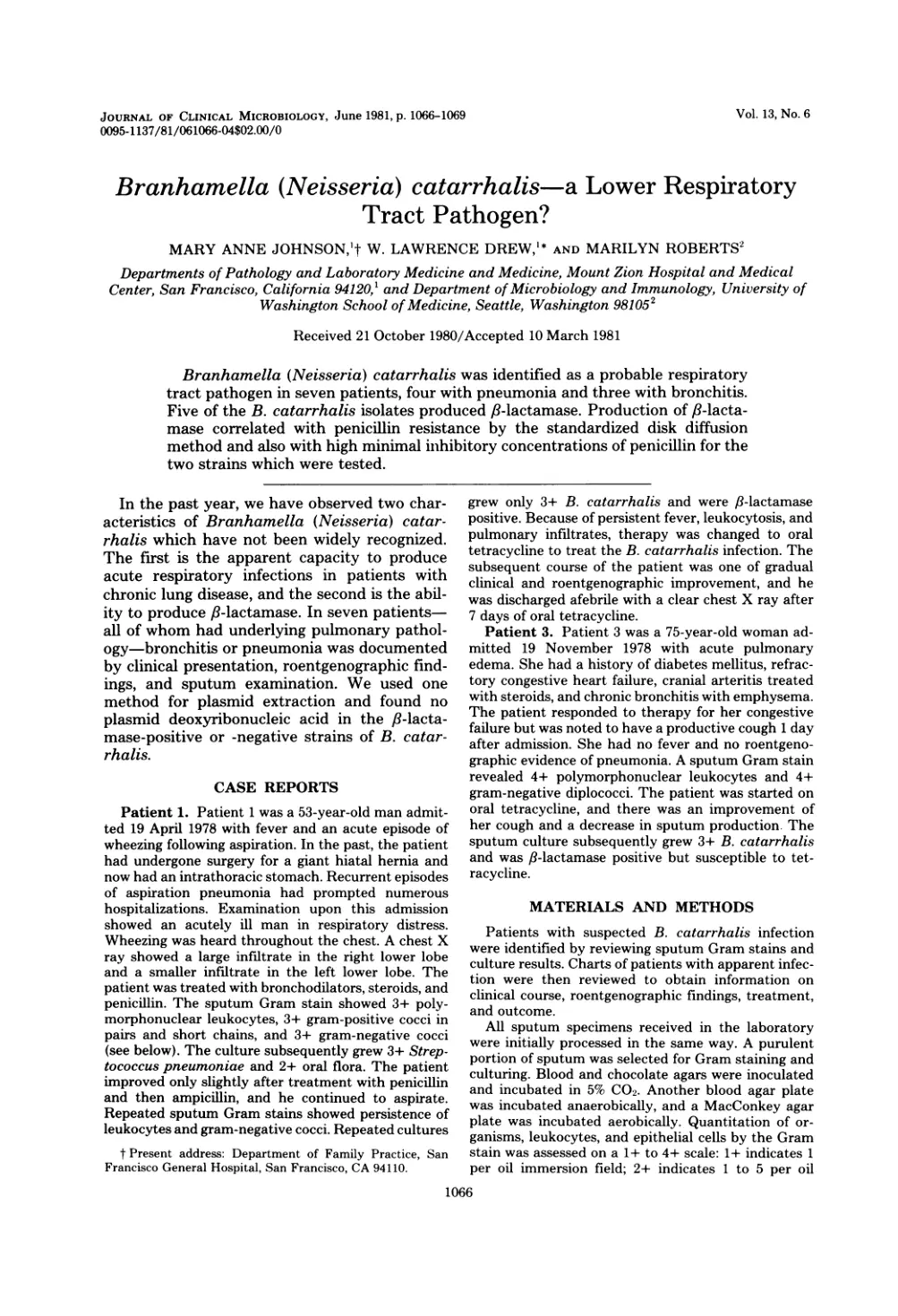 غلاف تقرير Branhamella (Neisseria) catarrhalis-a Lower Respiratory Tract Pathogen?