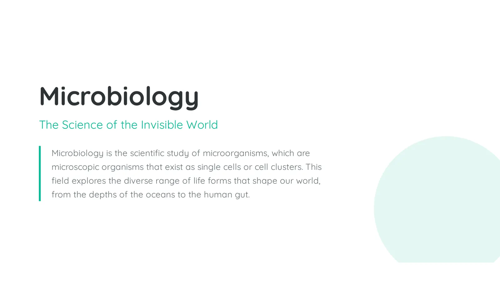 غلاف تقرير Microbiology: The Science of the Invisible World