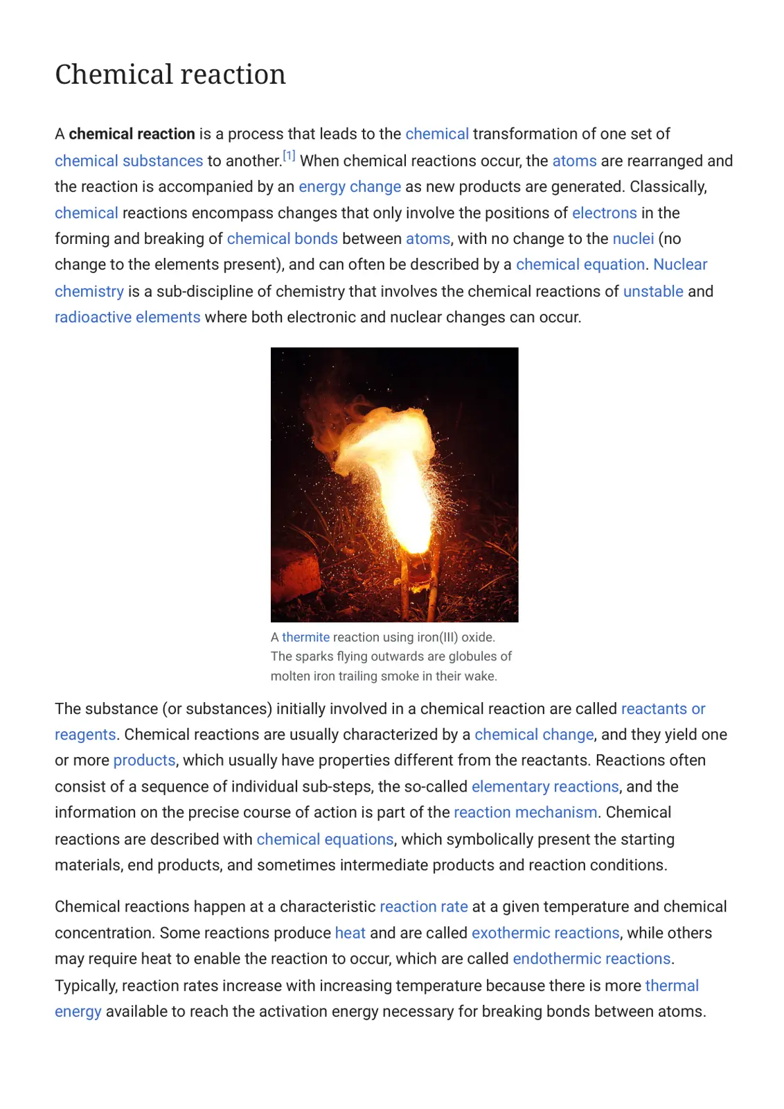 غلاف تقرير Chemical reaction