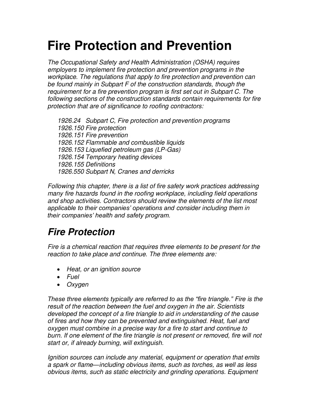 غلاف تقرير Fire Protection and Prevention