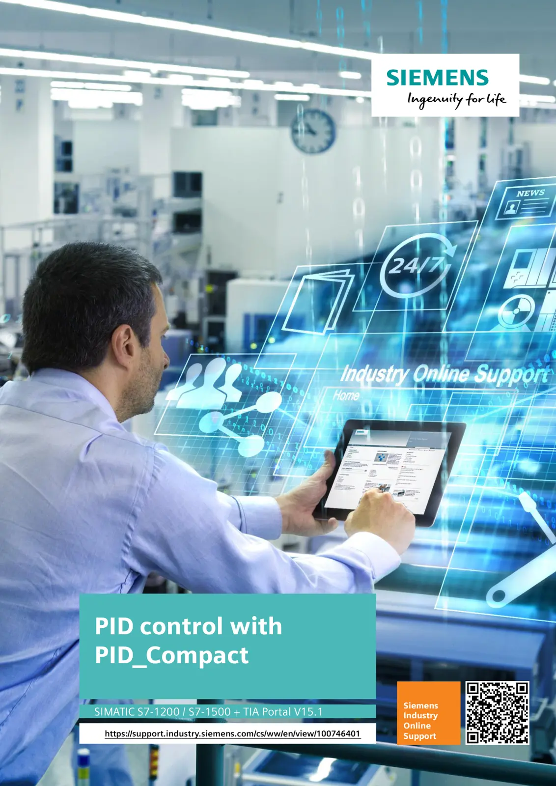 غلاف تقرير PID control with PID_Compact SIMATIC S7-1200 / S7-1500+ TIA Portal V15.1
