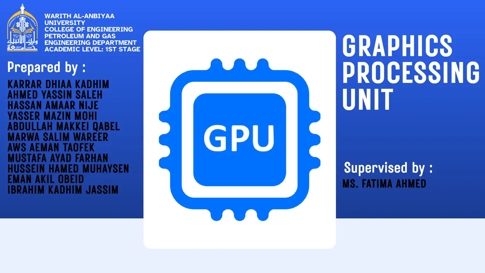 غلاف تقرير GPU - Graphics Processing Unit