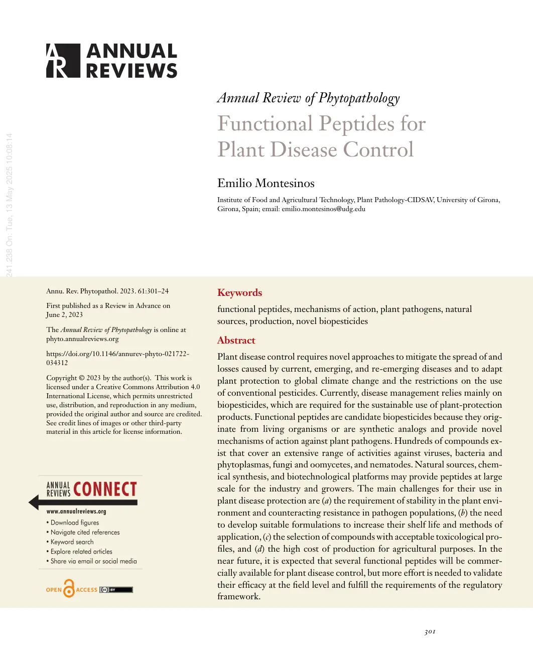 غلاف تقرير Functional Peptides for Plant Disease Control