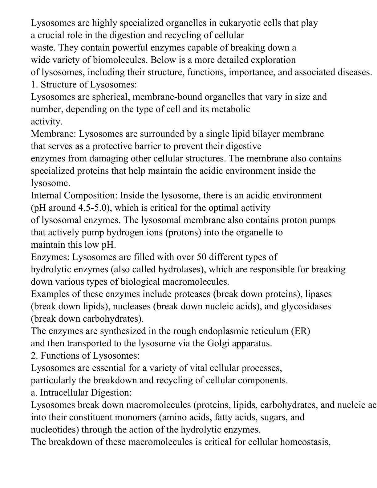 غلاف تقرير Lysosomes: Structure, Functions, Importance, and Associated Diseases